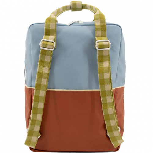sticky lemon rugzak colourblocking - blue berry - willow brown - pear green - 38 cm
