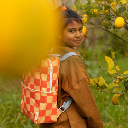 sticky lemon rugzak farmhouse - checkerboard - pear jam ladybird red - 38 cm