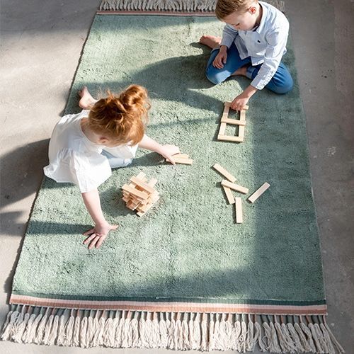 Optimaal factor verband tapis petit vloerkleed julie - groen 170x120 cm | ilovespeelgoed.nl