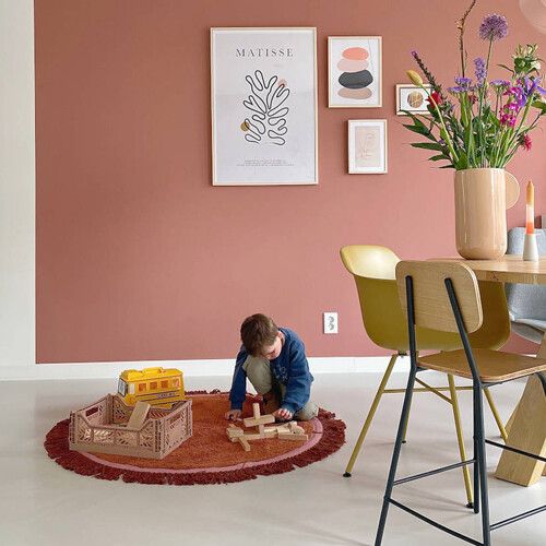 tapis petit vloerkleed lily - rust - Ø 110 cm 