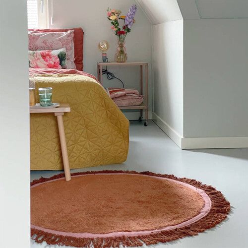 tapis petit vloerkleed lily - rust - Ø 110 cm 