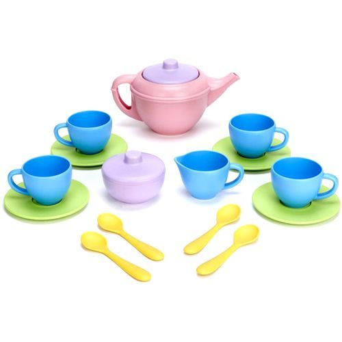 green toys theeservies blauw - 17-delig
