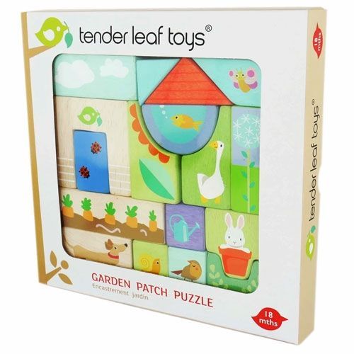 tender leaf toys blokkenpuzzel tuin (16st)