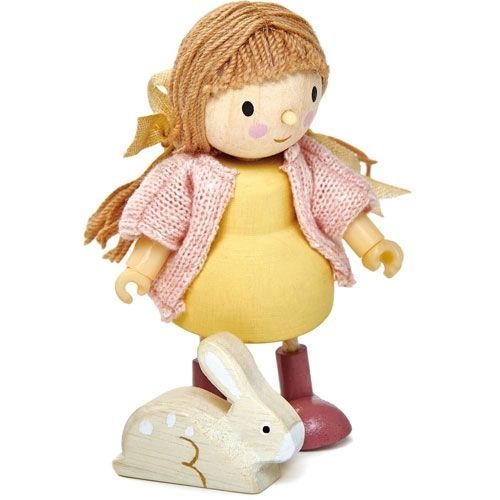 tender leaf toys poppenhuispop amy & haar konijn - 12 cm
