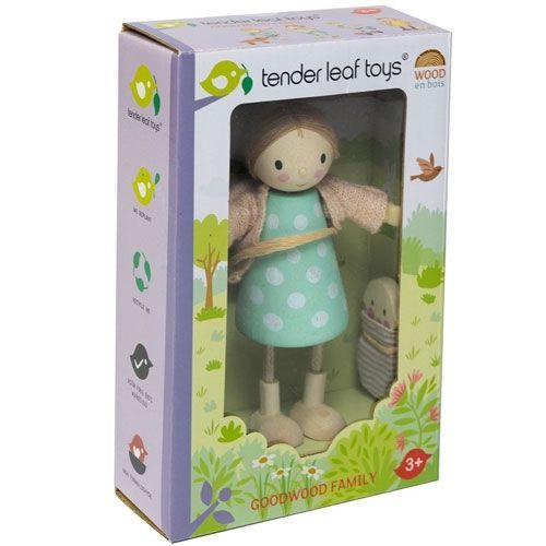 tender leaf toys poppenhuispop mw. goodwood & haar baby - 13 cm