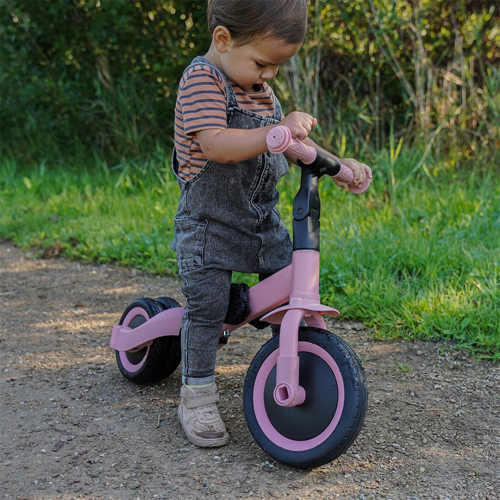 topmark 4-in-1 driewieler en loopfiets kaya - pink