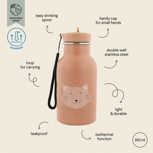 trixie rvs thermosfles mrs. cat - 350 ml