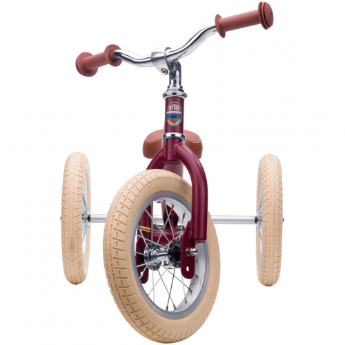 trybike steel 2-in-1 loopfiets vintage rood mat - bruin