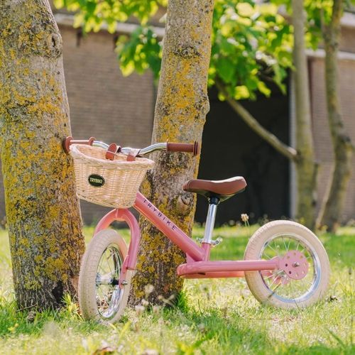 trybike steel 2-in-1 loopfiets vintage roze / bruin    