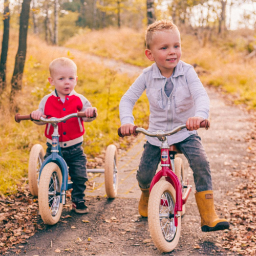 trybike draisienne en acier vintage rouge / marron