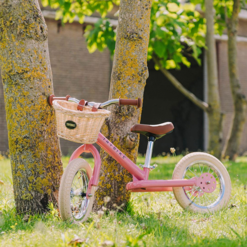 trybike draisienne en acier vintage rose et marron