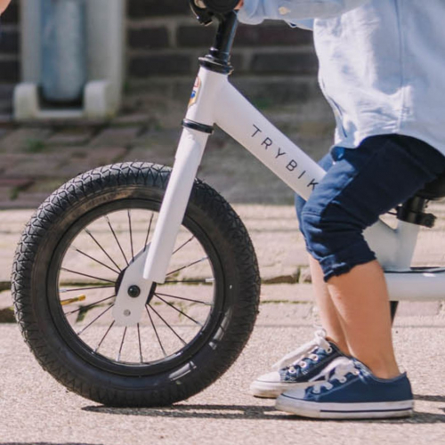 trybike draisienne en acier blanc / noir 