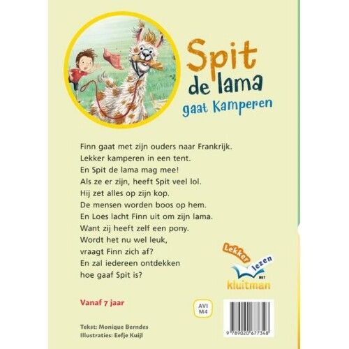 uitgeverij kluitman spit de lama gaat kamperen - avi m4