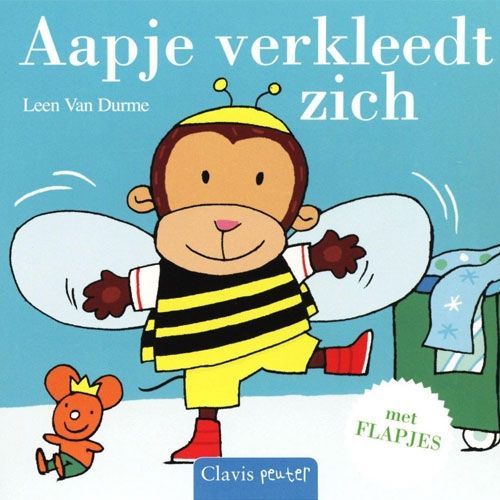uitgeverij clavis flapjesboek aapje verkleedt zich