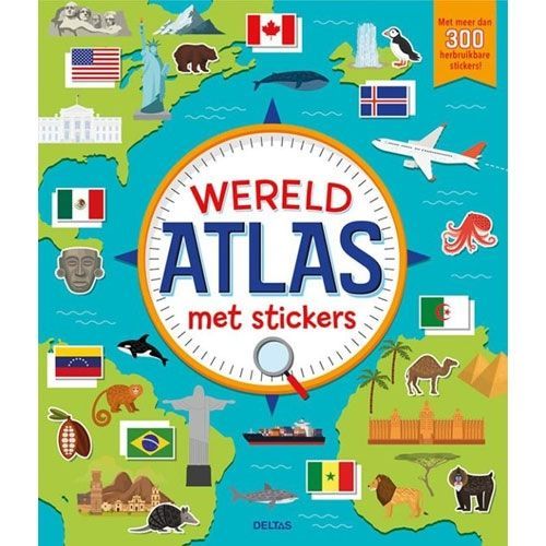 uitgeverij deltas wereldatlas met stickers
