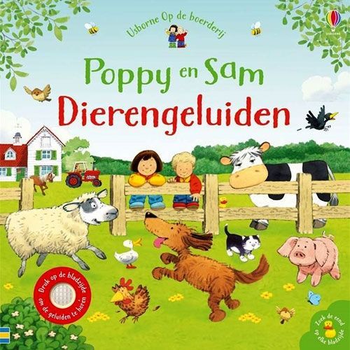 uitgeverij usborne geluidenboek poppy en sam - dierengeluiden