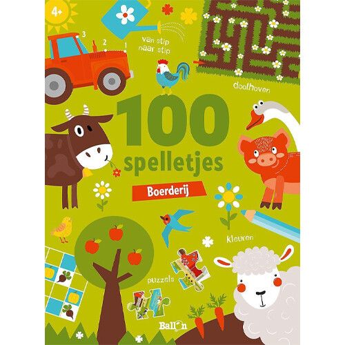 uitgeverij ballon 100 spelletjes boerderij - 4+