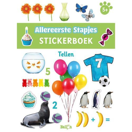 uitgeverij ballon stickerboek allereerste stapjes - tellen