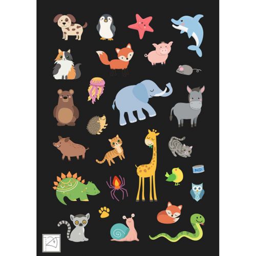 uitgeverij ballon stickerboek glow in the dark stickers - dieren