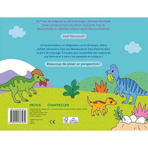 uitgeverij deltas kleurboek happy coloring - dinosaurussen