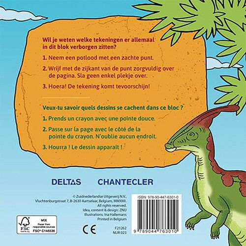uitgeverij deltas toverkrasblok dinosaurussen