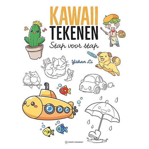 uitgeverij forte creatief kawaii tekenen stap voor stap