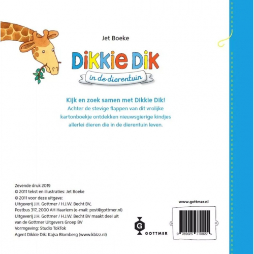 uitgeverij gottmer flapjesboek dikkie dik in de dierentuin