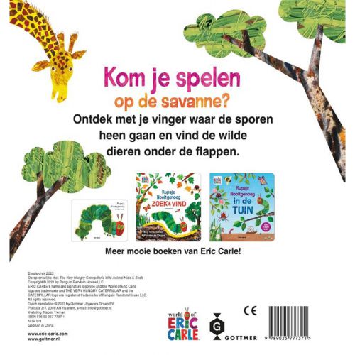 uitgeverij gottmer flapjesboek rupsje nooitgenoeg - zoek & vind wilde dieren