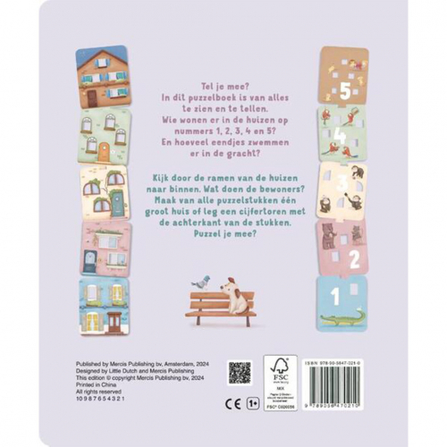 uitgeverij mercis little dutch kartonboek mijn puzzelboek - tel je mee?