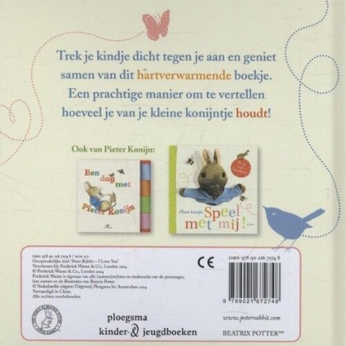 uitgeverij ploegsma kartonboek pieter konijn - de liefste ben jij