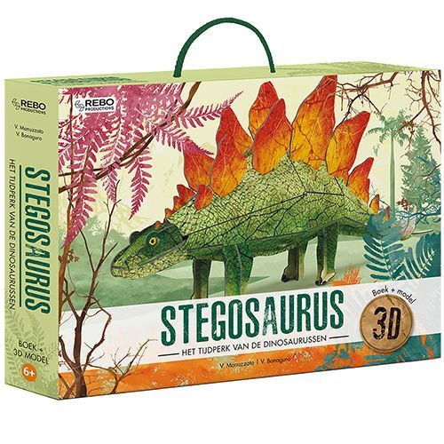 uitgeverij rebo dino stegosaurus boek + 3D model