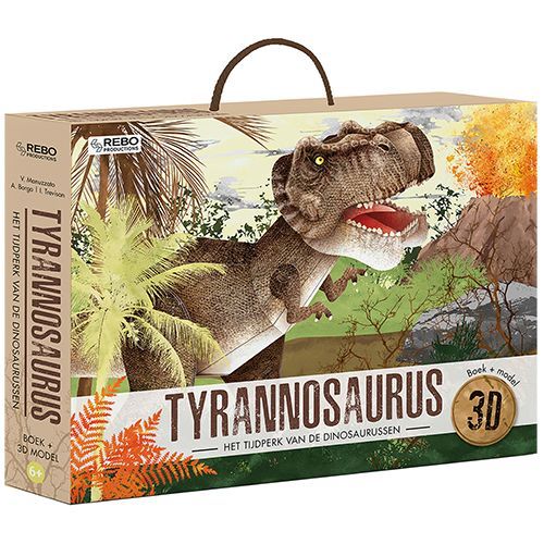 uitgeverij rebo dino tyrannosaurus boek + 3D model