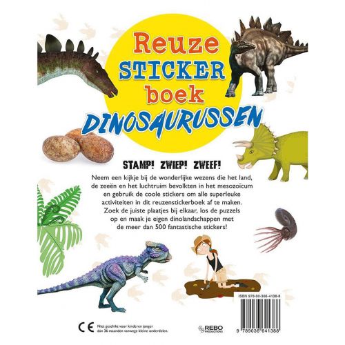 uitgeverij rebo reuzestickerboek dinosaurussen
