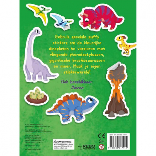 uitgeverij rebo stickerboek dinosauriërs stickerwereld