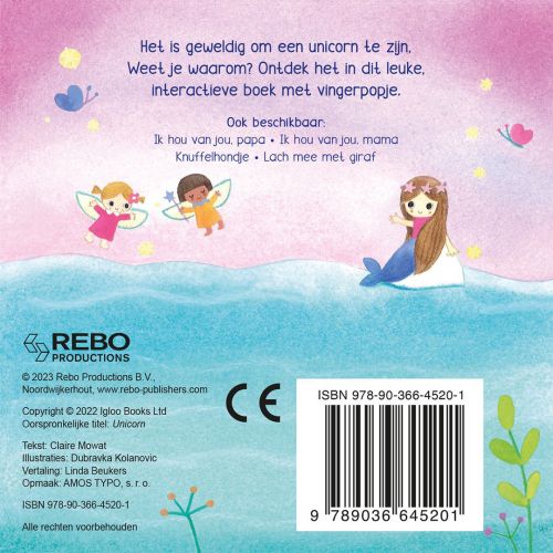 uitgeverij rebo vingerpopboek unicorn