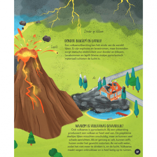 uitgeverij rebo wat, hoe, waarom vulkanen - met poster