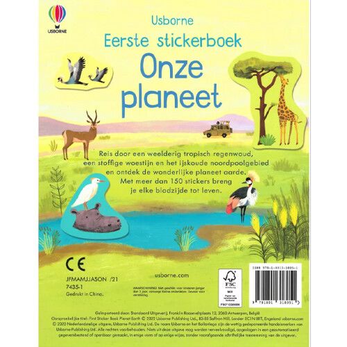 uitgeverij usborne eerste stickerboek onze planeet 