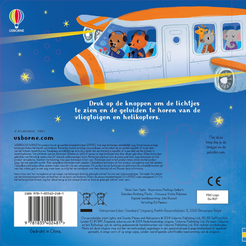 uitgeverij usborne lichtjes- en geluidenboek vliegtuigen en helikopters