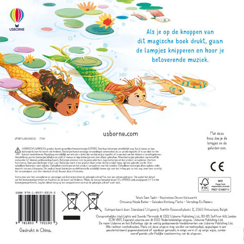 uitgeverij usborne lichtjes- en geluidenboek zeemeerminnen