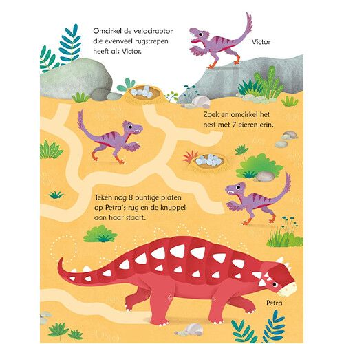 uitgeverij usborne uitwisboek dinosaurusspelletjes 
