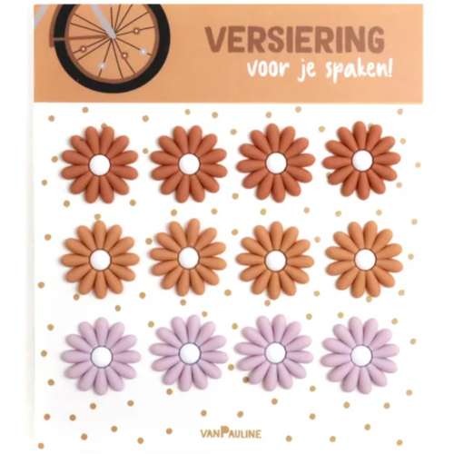 vanpauline décoration fleurs pour rayons de vélo - lila - 12pcs