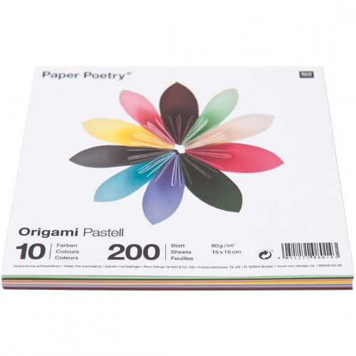 vouwpapier origami pastel - 15 cm - 200st