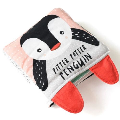 wee gallery stoffen knisperboekje - pinguïn 