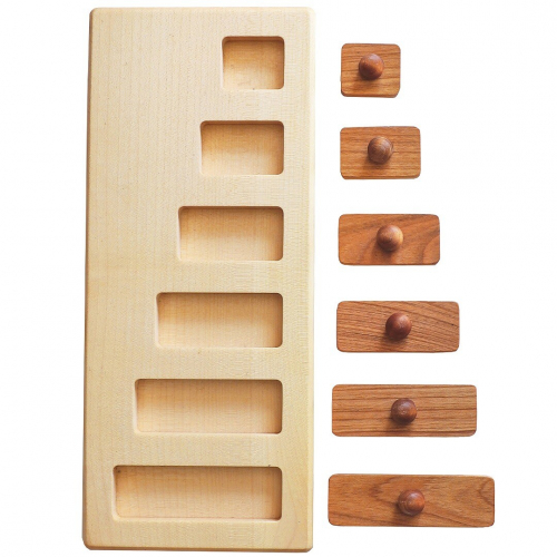 wooden story knoppuzzel breed en kort - 6st