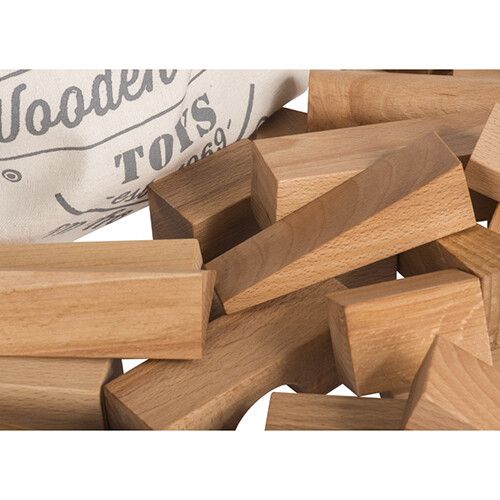 wooden story stapelblokken XL - naturel - 50 st