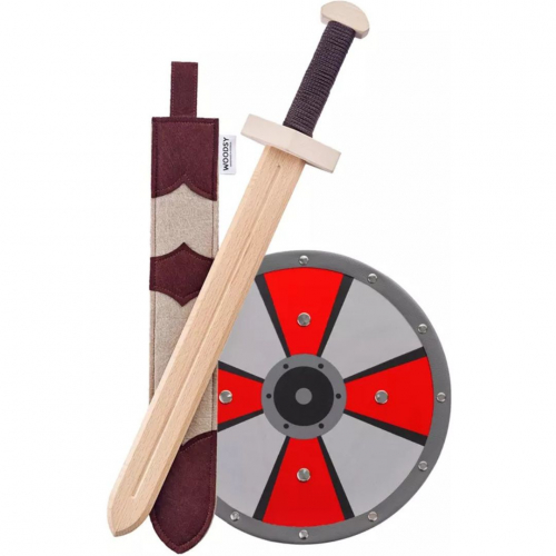woodsy zwaard met schede en schild - 52 cm
