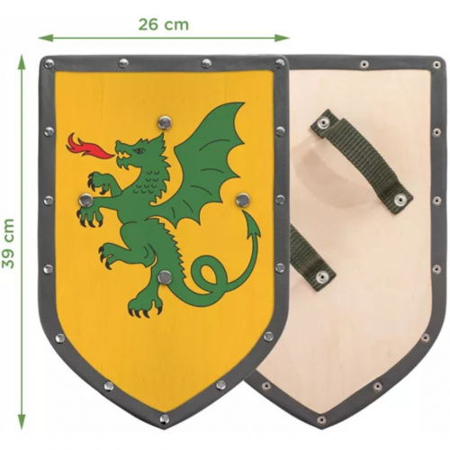woodsy zwaard met schild - draak - 57,5 cm