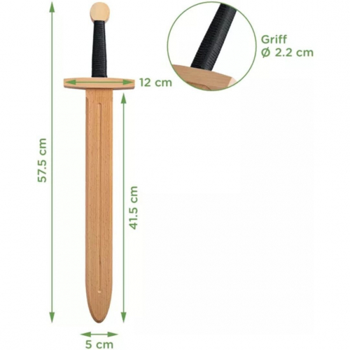 woodsy zwaard met schild - draak - 57,5 cm