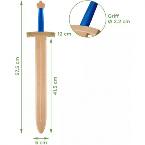 woodsy zwaard met schild - leeuw - 57,5 cm