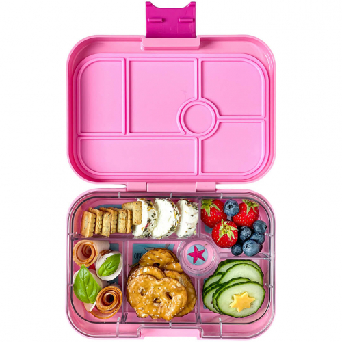 yumbox original broodtrommel 6 vakken - power pink - mermaid